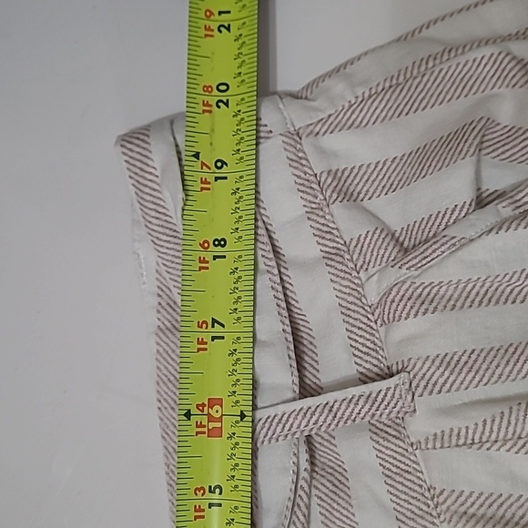 Torrid Cream & Tan Linen Blend Wideleg pants with Ribbon Style Belt size 20 - Picture 7 of 11